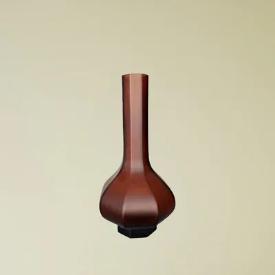 Glass eight sided pointed mouth medium (amber)