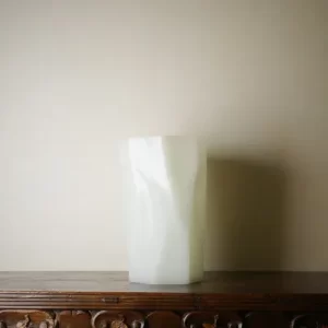 White glazed ice sculpture bottle